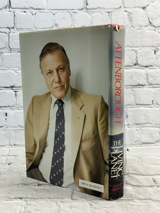The Living Planet by David Attenborough, 1984 Little Brown hardcover - dust jacket rear and spine