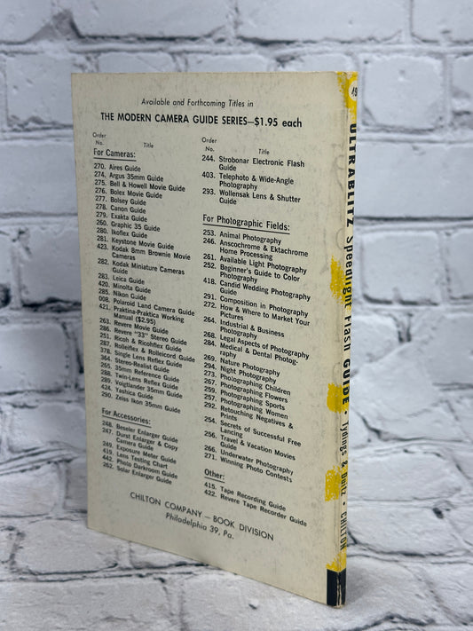 Ultrablitz Speedlight Guide by Tydings and Duitz, 1960 Chilton paperback - back cover