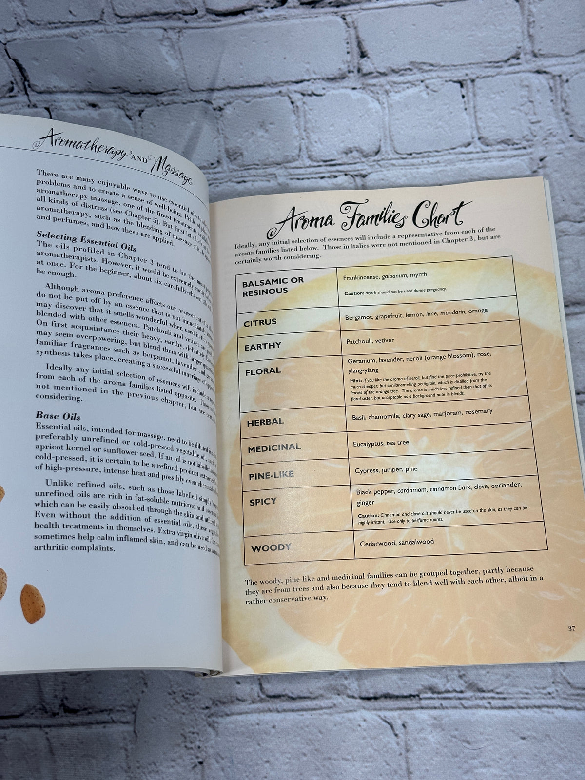 The Aromatherapy and Massage Book - Aroma Families Chart