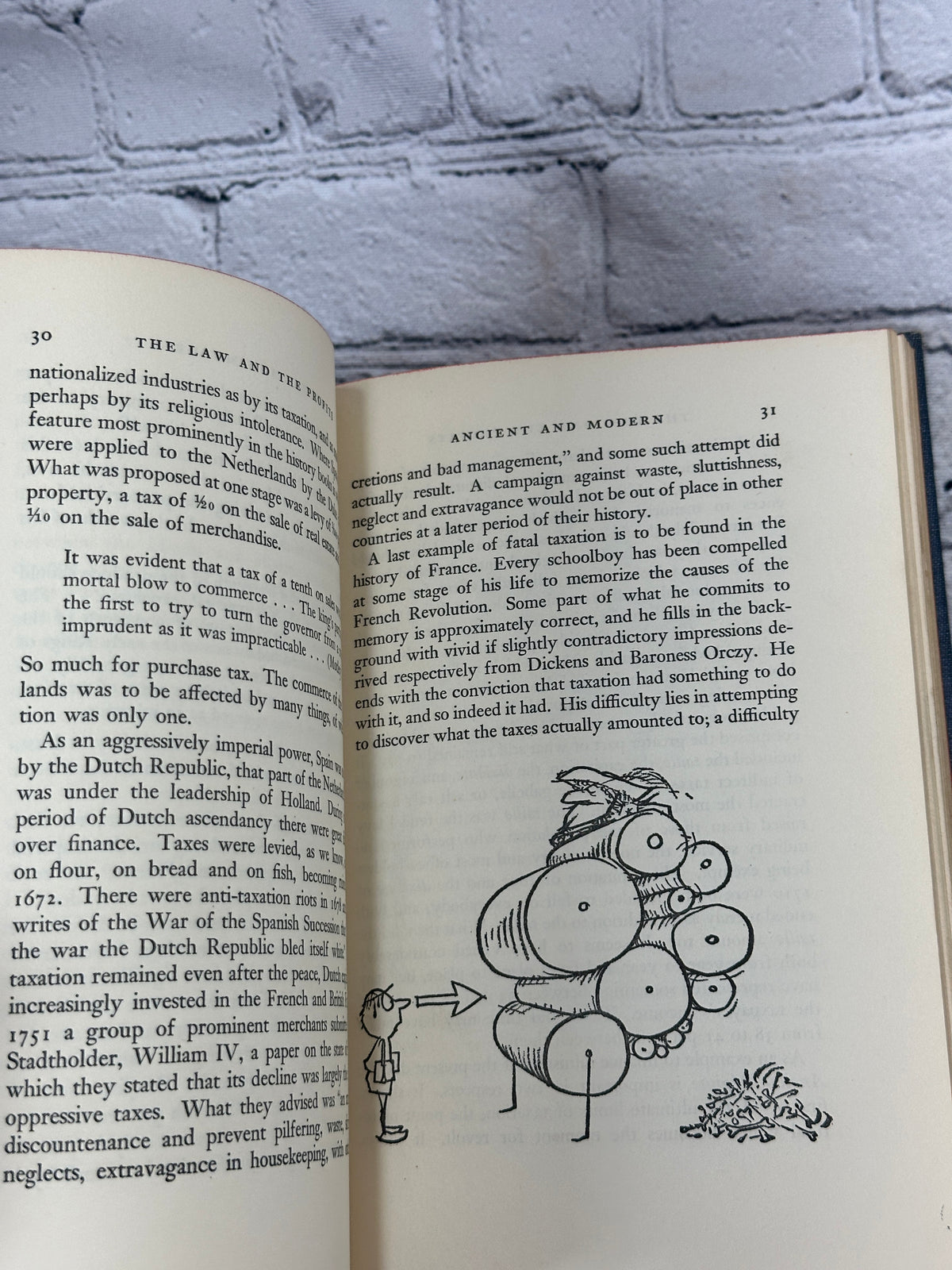 The Law and the Profits by C. Northcote Parkinson, 1960 Houghton Mifflin hardcover - interior pages with illustration