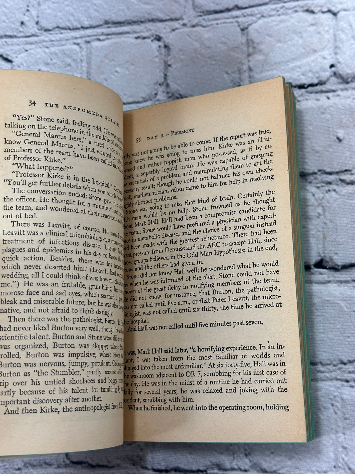The Andromeda Strain by Michael Crichton, 1971 Dell paperback - interior text pages