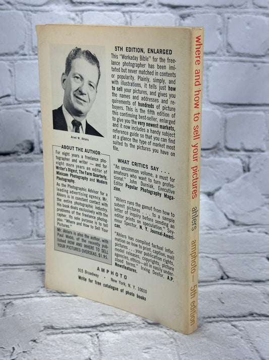 Where and How to Sell Your Pictures by Arvel W. Ahlers, 1962 paperback - back cover and spine