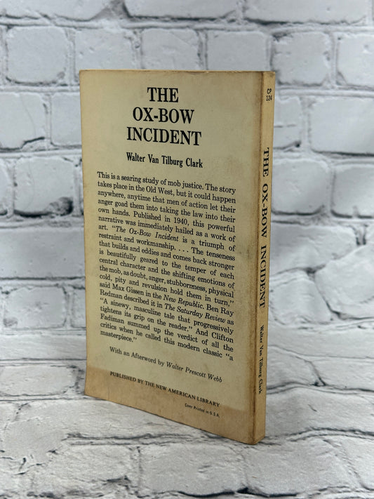 The Ox-Bow Incident by Walter Van Tilburg Clark, 1962 Signet Classic paperback - back cover