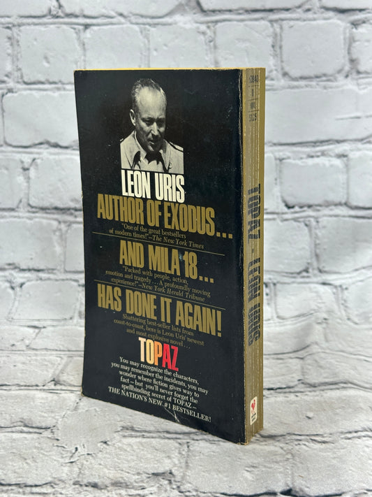 Topaz by Leon Uris, 1968 Bantam paperback - back cover