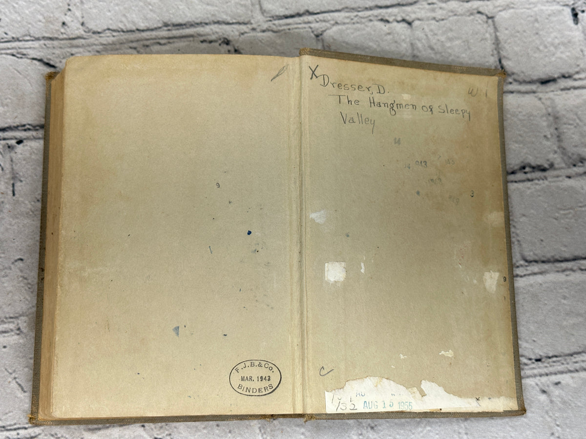 The Hangmen of Sleepy Valley by Davis Dresser, 1940 William Morrow and Company hardcover - rear endpaper with pencil notes