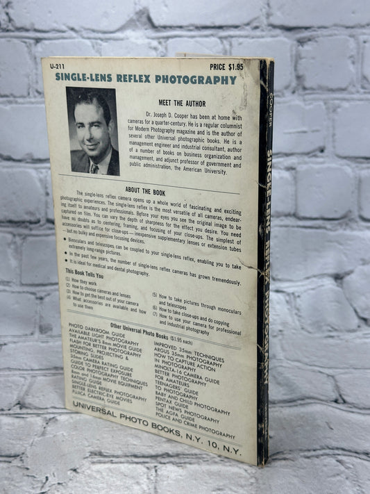Single-Lens Reflex Photography by Joseph D. Cooper, 1961 paperback - back cover