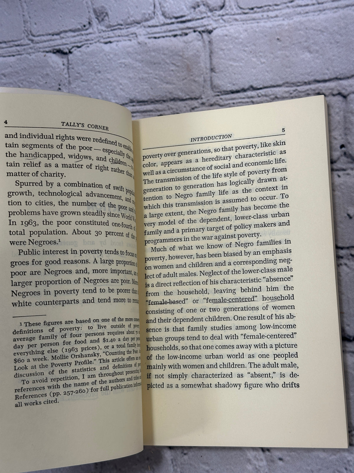 Tally's Corner by Elliot Liebow, 1967 Little, Brown and Company paperback - text pages