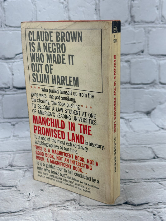 Manchild in the Promised Land by Claude Brown, 1965 Signet paperback - back cover and spine