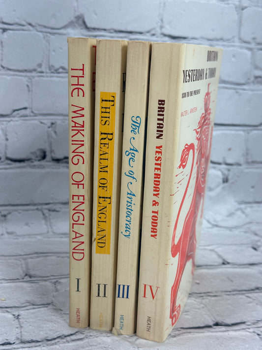A History of England 4 volume set, 1966 D.C. Heath paperbacks - spines