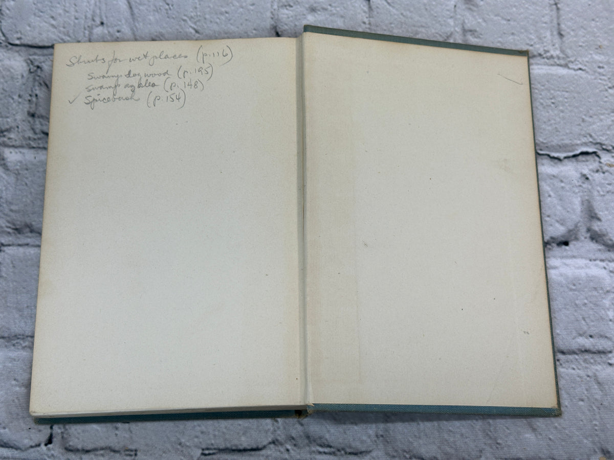 The Book of Shrubs by Alfred Carl Hottes, 1950 Fifth Edition hardcover - pencil notes on rear free endpaper