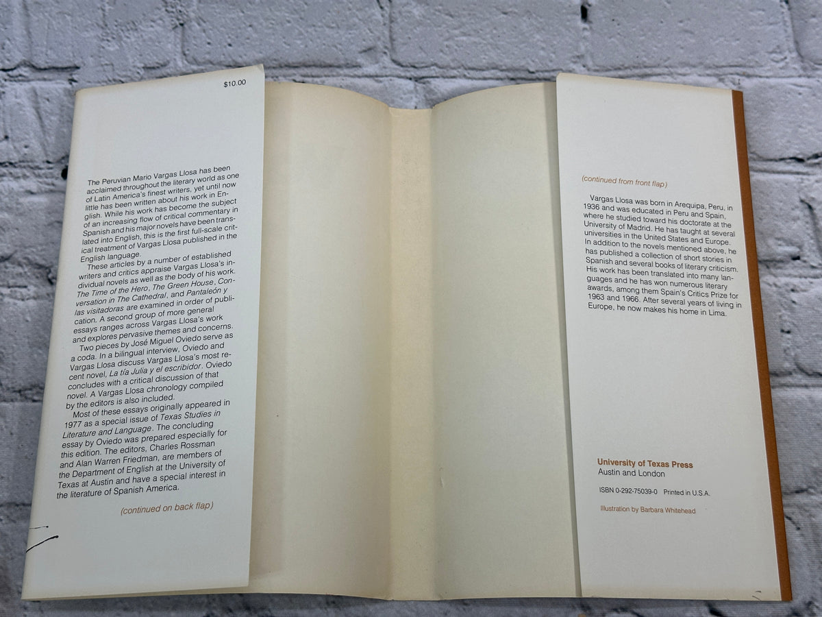 Mario Vargas Llosa: A Collection of Critical Essays, 1980 University of Texas Press hardcover - rear endpapers and jacket flap
