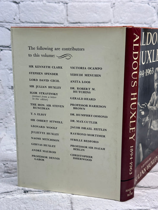 Aldous Huxley 1894-1963: A Memorial Volume, 1965 Harper & Row hardcover - dust jacket rear listing contributors and spine