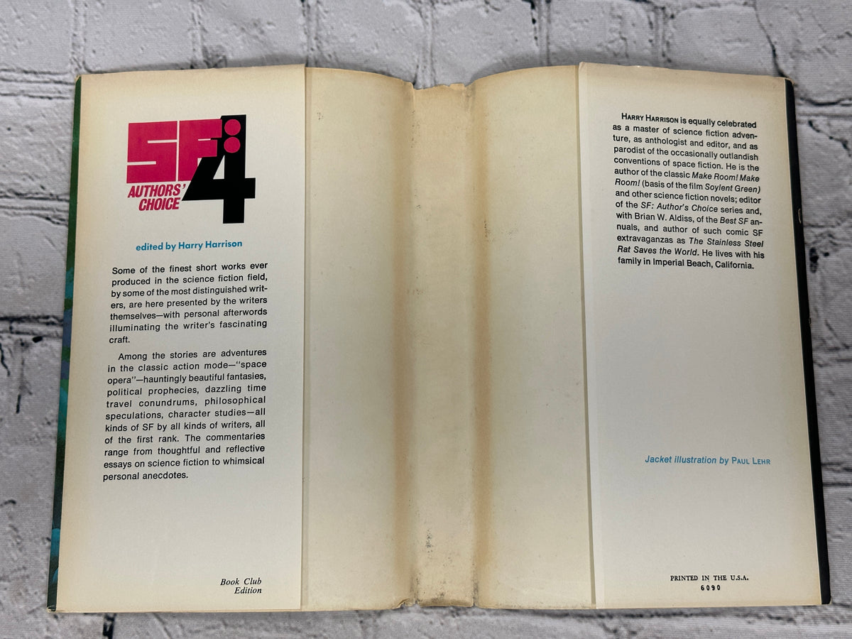 SF: Authors' Choice 4 edited by Harry Harrison, 1974 Putnam Book Club Edition hardcover - dust jacket flaps