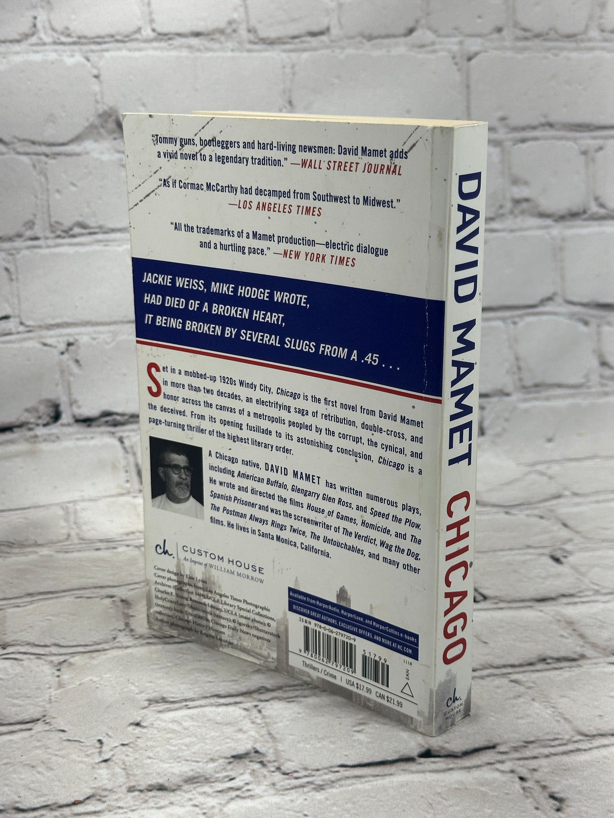 Chicago: A Novel by David Mamet - back cover and spine