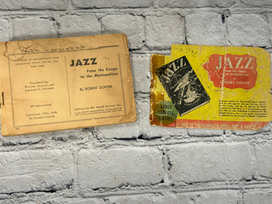 Jazz: From the Congo to the Metropolitan by Robert Goffin, 1944 Armed Services Edition paperback - title page beside the torn front cover