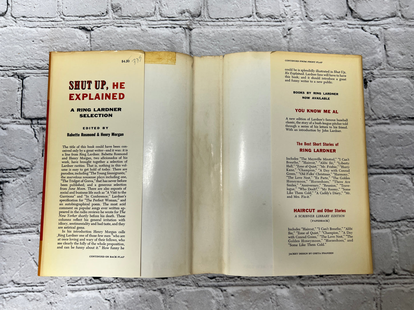 Shut Up, He Explained: A Ring Lardner Selection