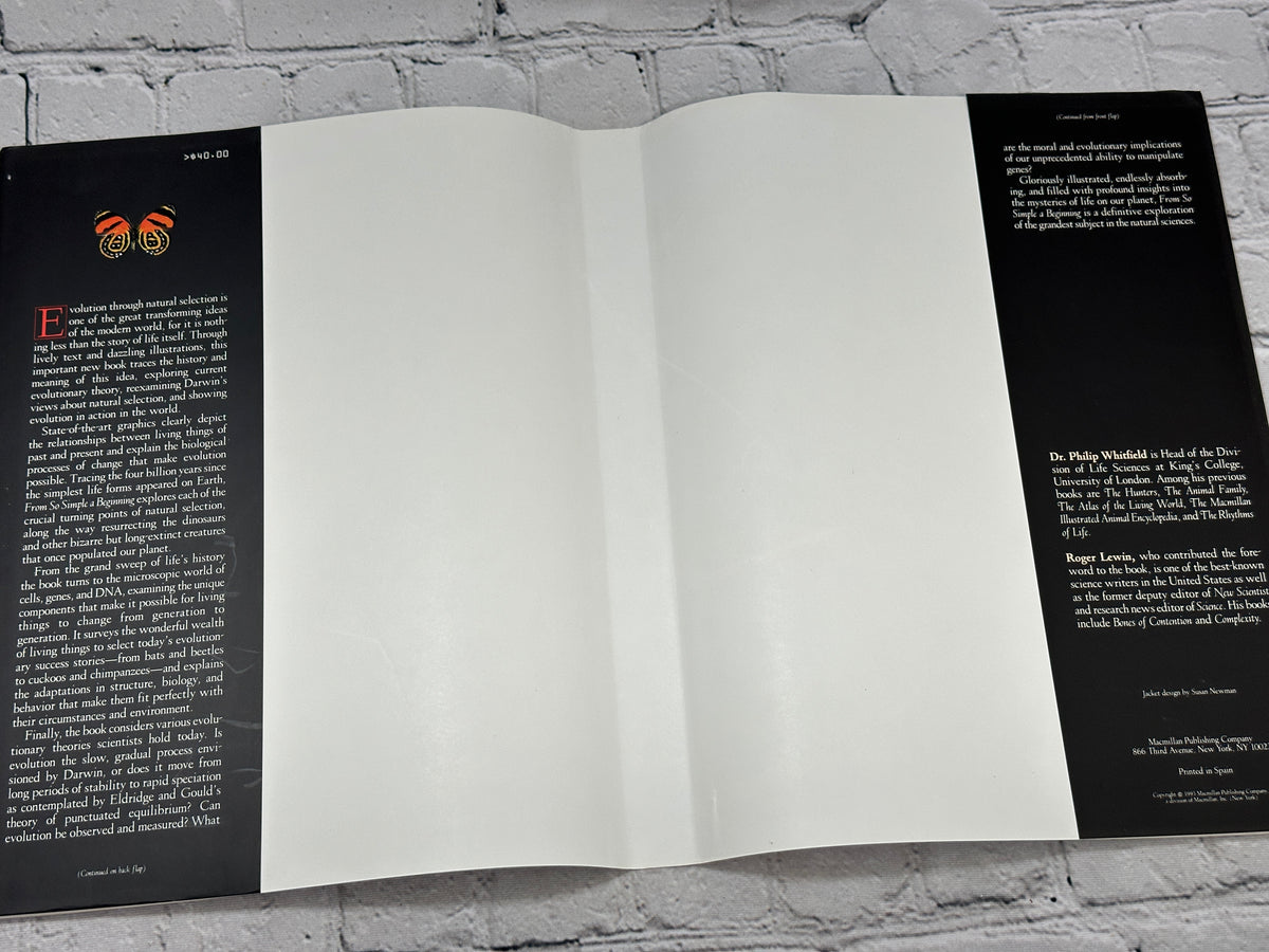 From So Simple a Beginning by Philip Whitfield, 1993 Macmillan hardcover - rear flap