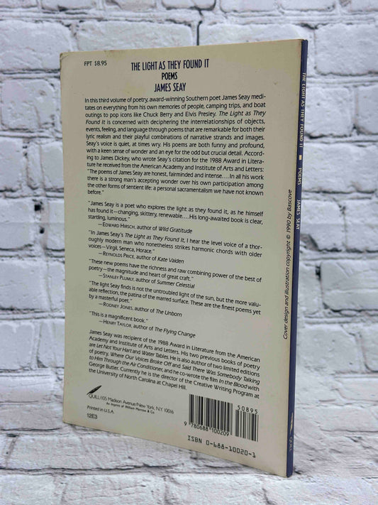 The Light As They Found It: Poems