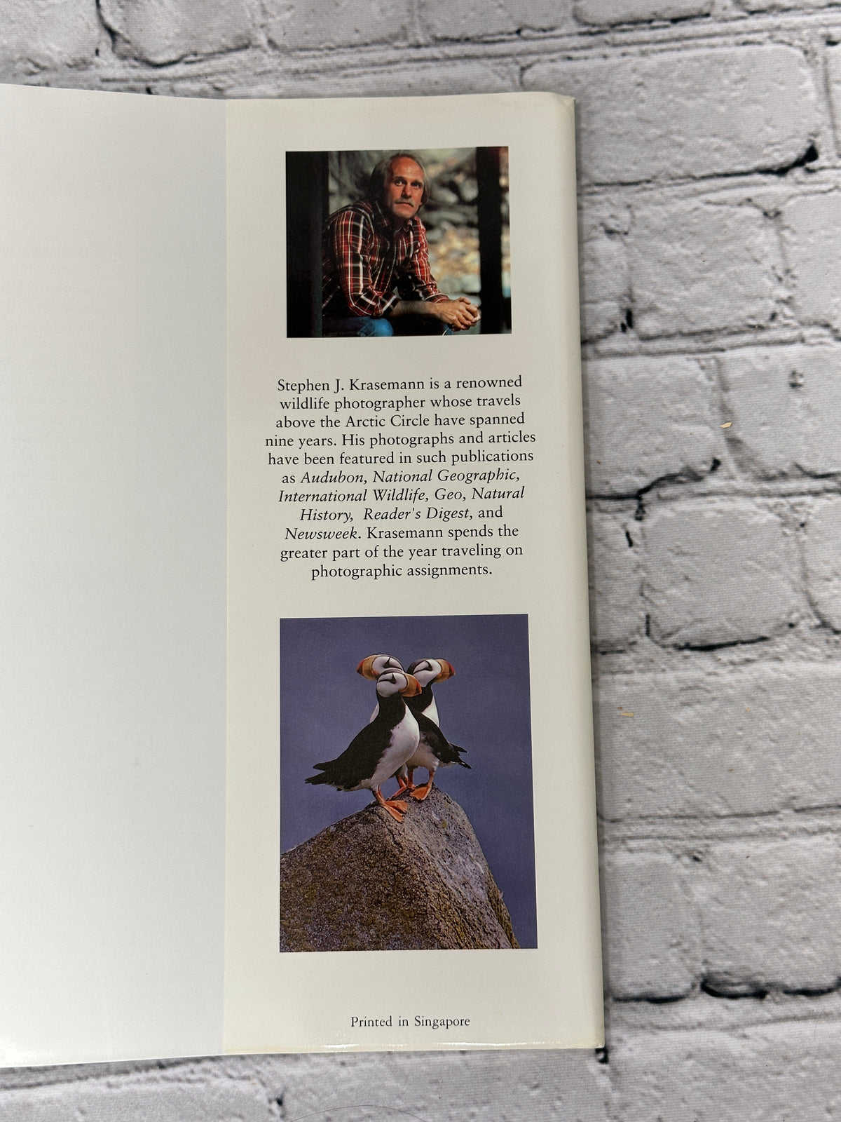 Diary of an Arctic Year by Stephen J. Krasemann, 1991 Chronicle Books hardcover - dust jacket back flap with author photo