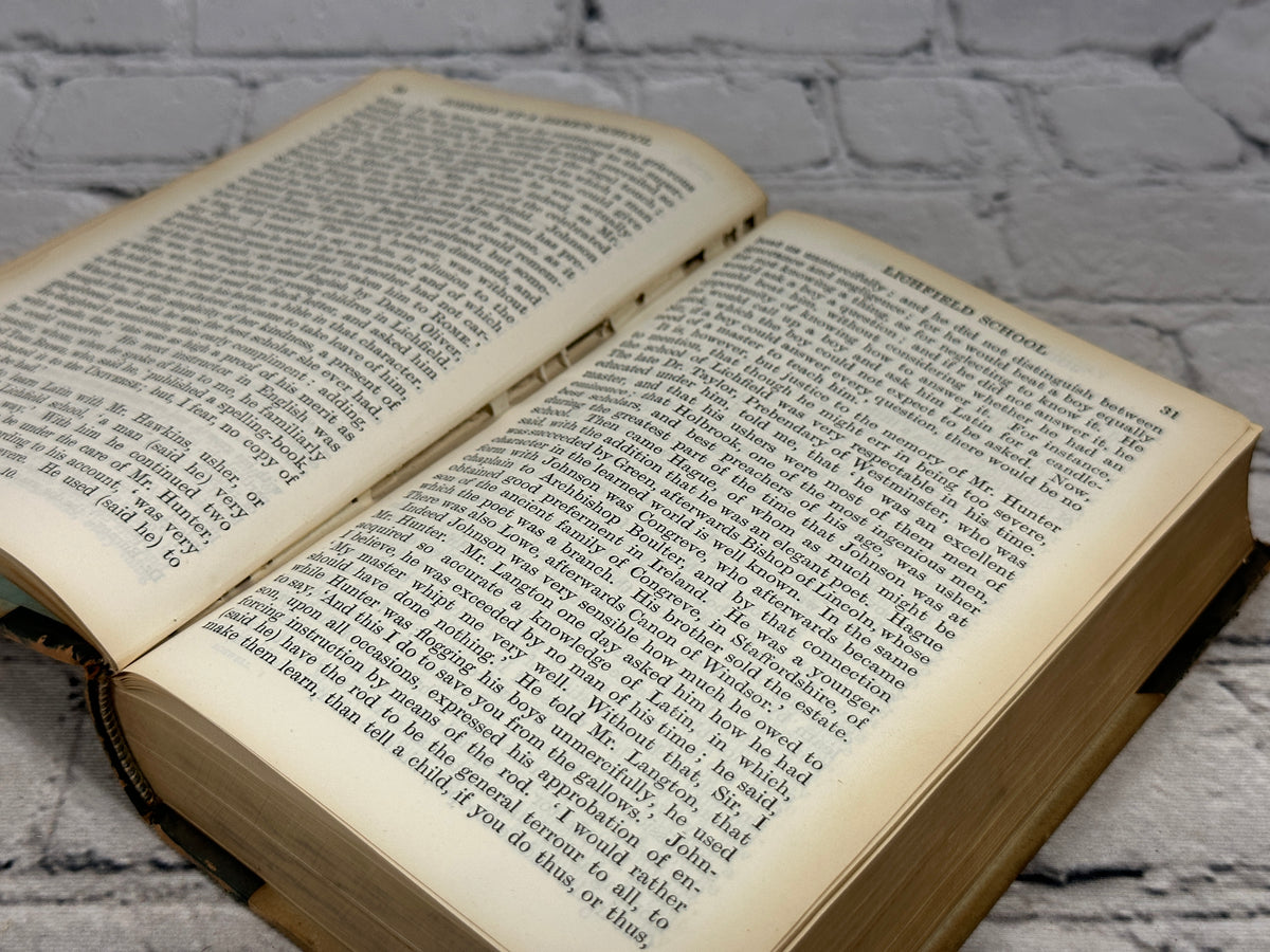 Boswell's Life of Johnson Volume I, 1904 Henry Frowde half leather hardcover - interior pages