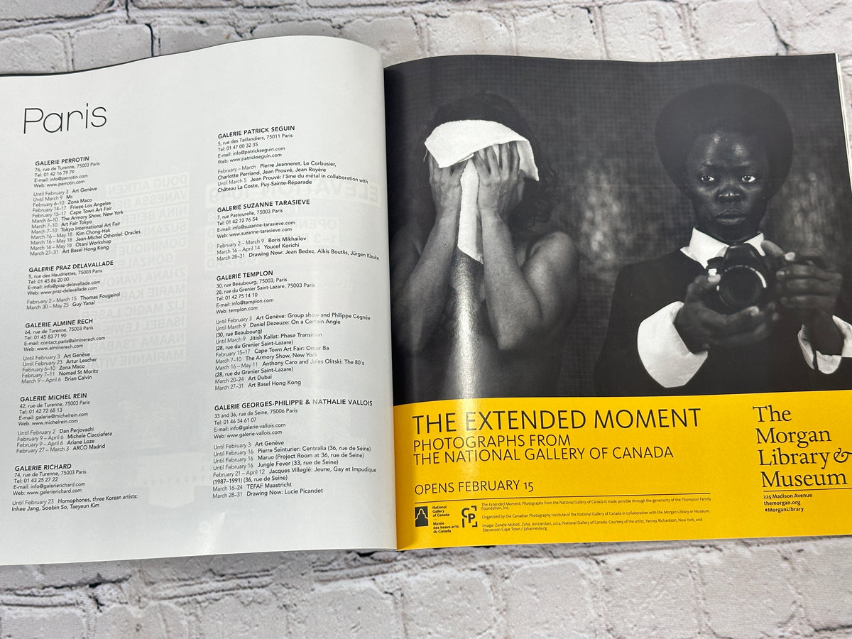 Artforum February 2019 - Paris gallery guide and Morgan Library advertisement