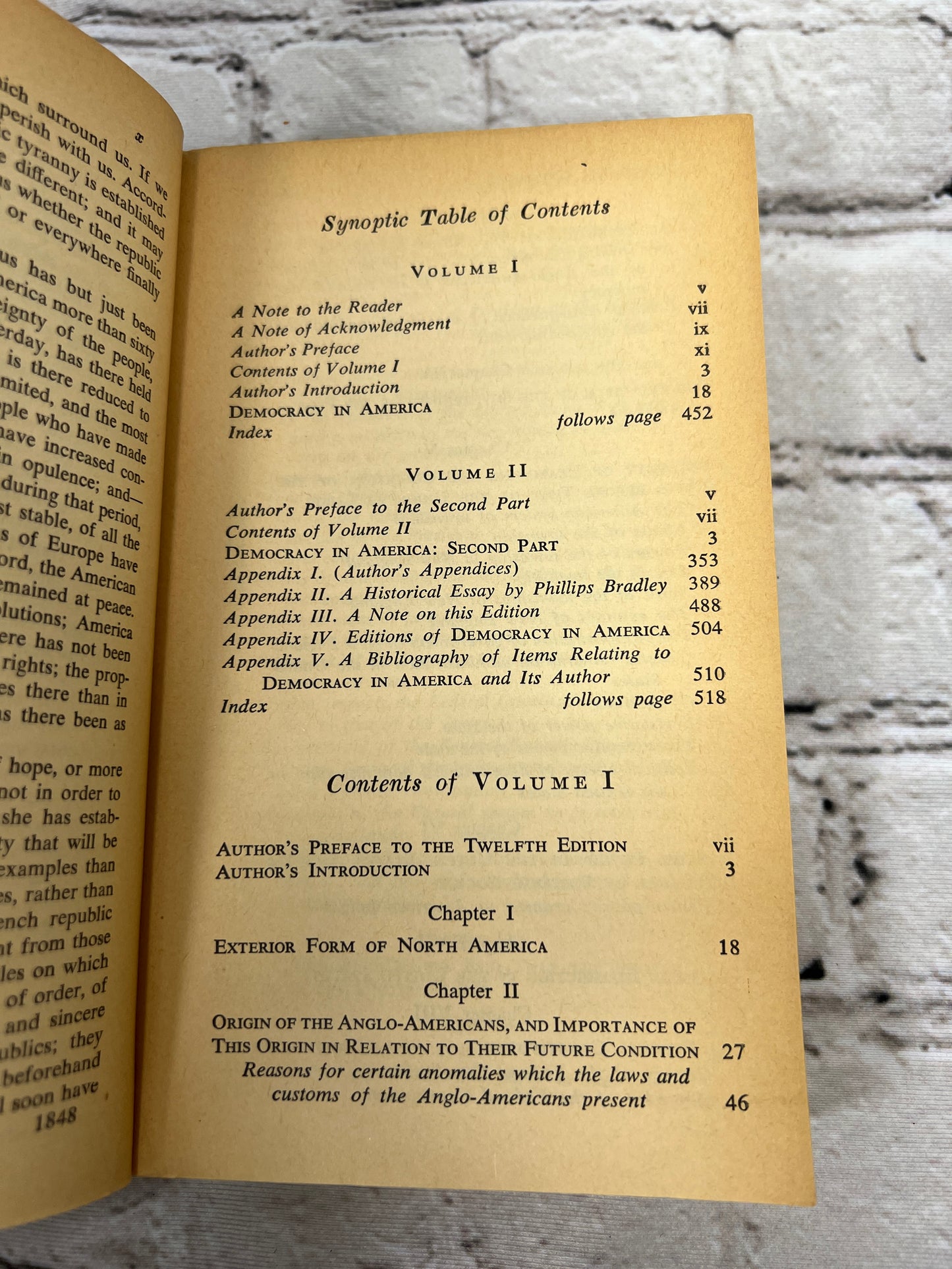 Democracy in America Vol. I & II By Alexis de Tocqueville [1945 · Vintage Book]