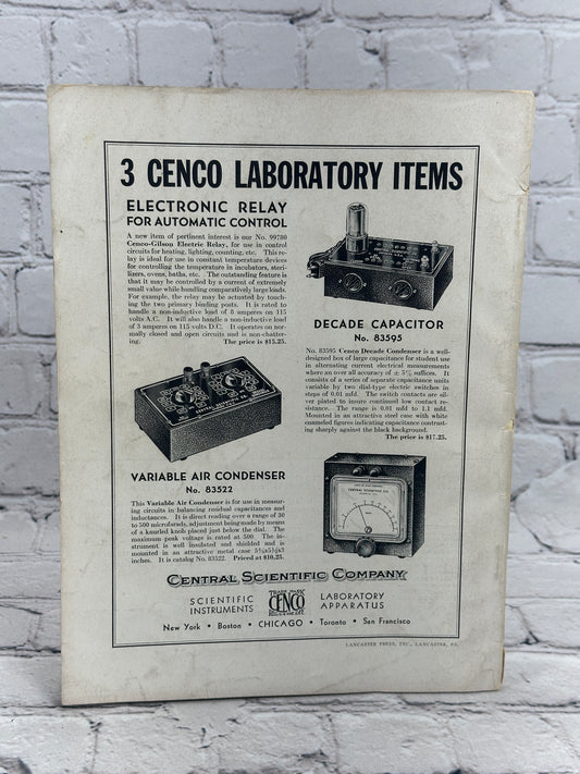 Journal of Applied Physics Vol. 14 No. 12, December 1943 - back cover advertisement