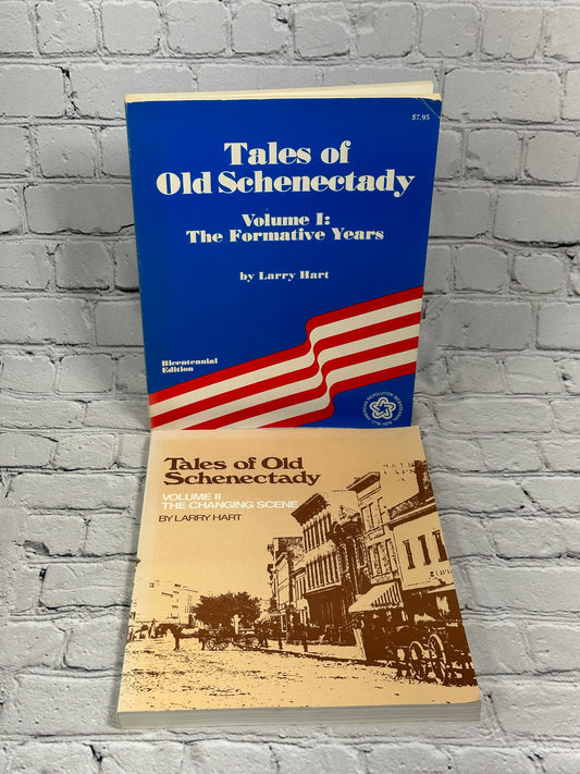 Tales of Old Schenectady Vol. I and II by Larry Hart, Old Dorp Books paperbacks - both volumes front covers