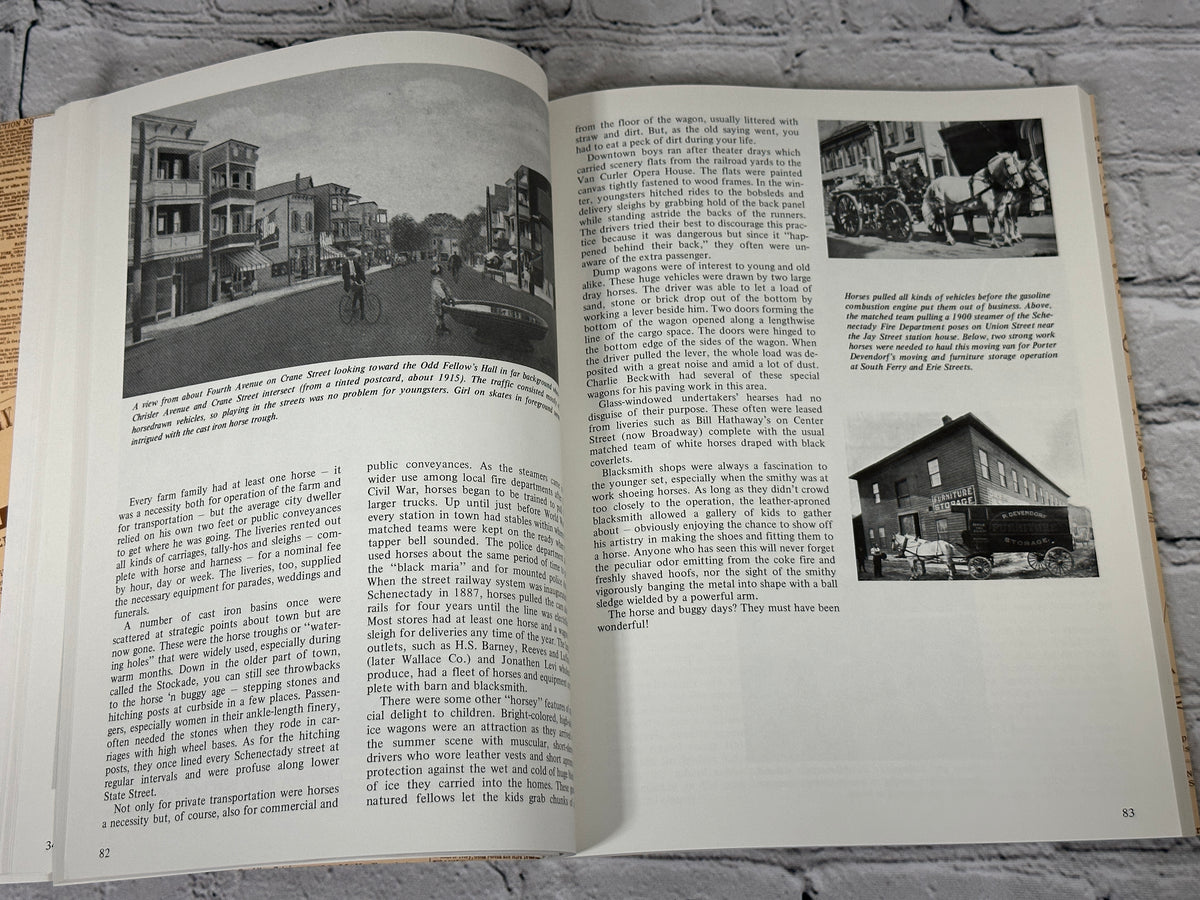 Tales of Old Schenectady Vol. I and II by Larry Hart, Old Dorp Books paperbacks - Vol. II interior pages with photographs