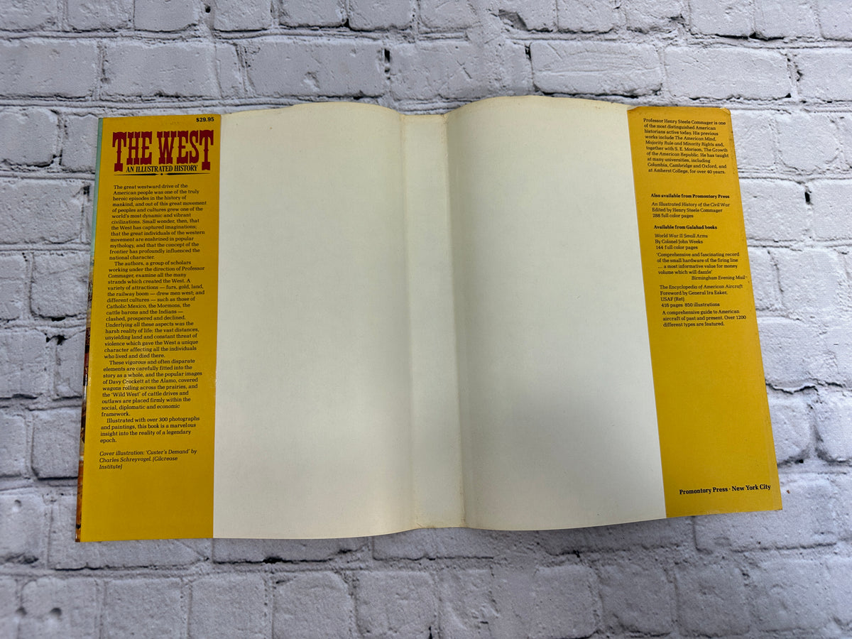 The West: An Illustrated History edited by Henry Steele Commager, Promontory Press hardcover - rear endpaper and jacket flap