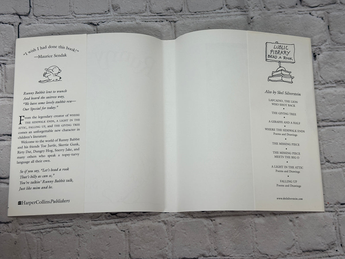 Runny Babbit by Shel Silverstein, 2005 HarperCollins first edition hardcover - dust jacket flaps