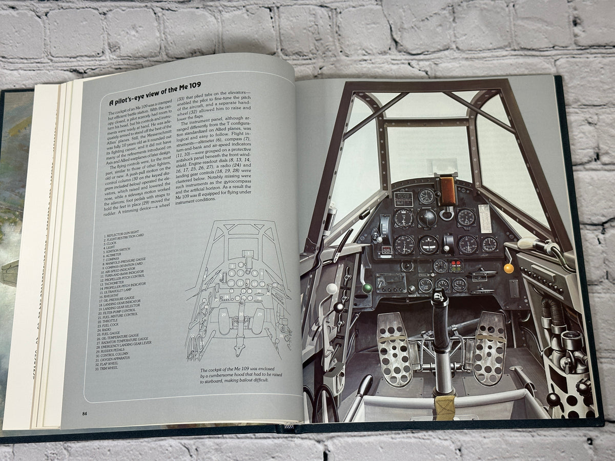 The Luftwaffe, 1982 Time-Life Books Epic of Flight hardcover - interior pages with cockpit photograph