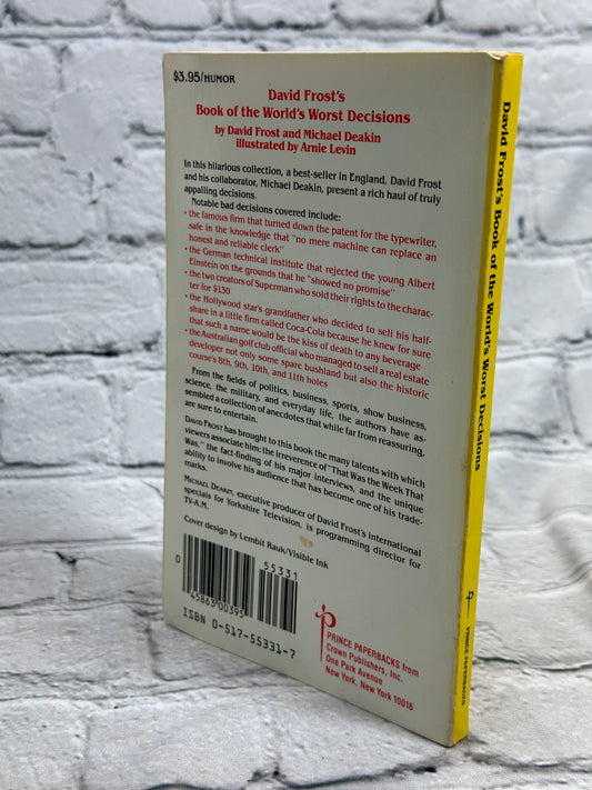 David Frost's Book of the World's Worst Decisions by David Frost, 1983 paperback - photo 2