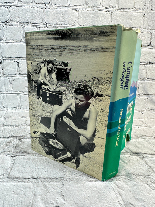 Camping in Comfort by Norman and Sil Strung, 1971 Lippincott first edition hardcover - dust jacket rear and spine
