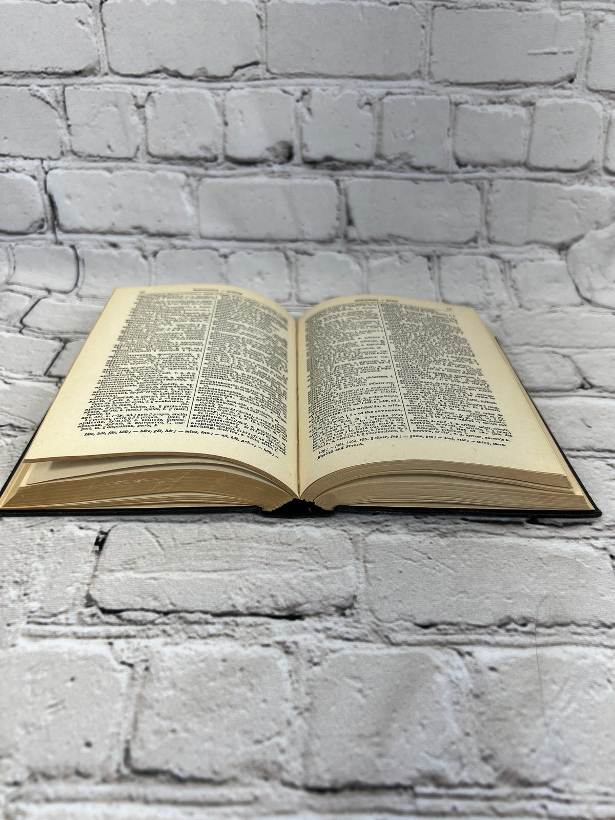 Junior Classic French Dictionary by J. E. Wessely, 1929 Follett hardcover - book open to dictionary pages