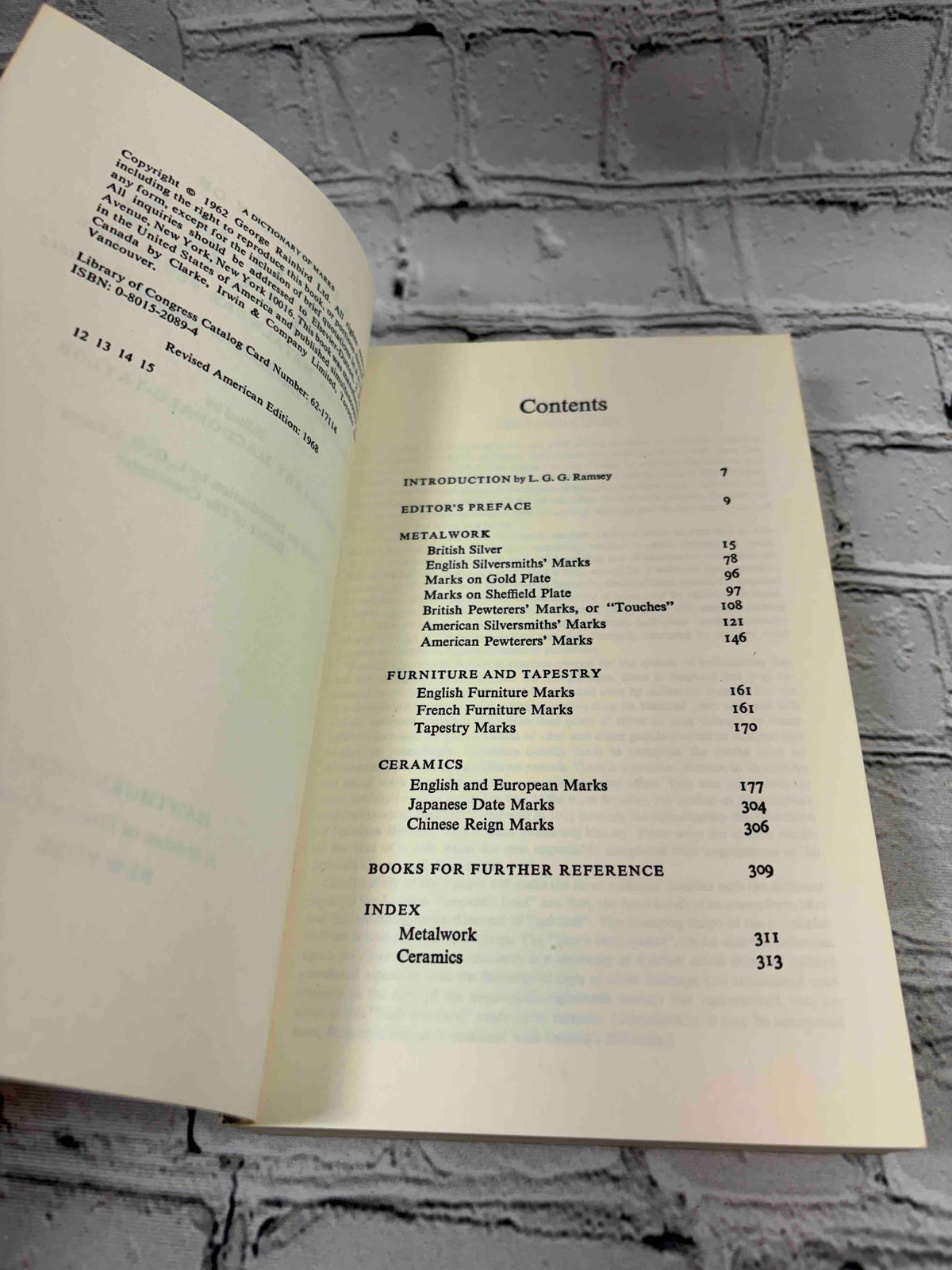 A Dictionary of Marks: Ceramics, Metalwork, Furniture