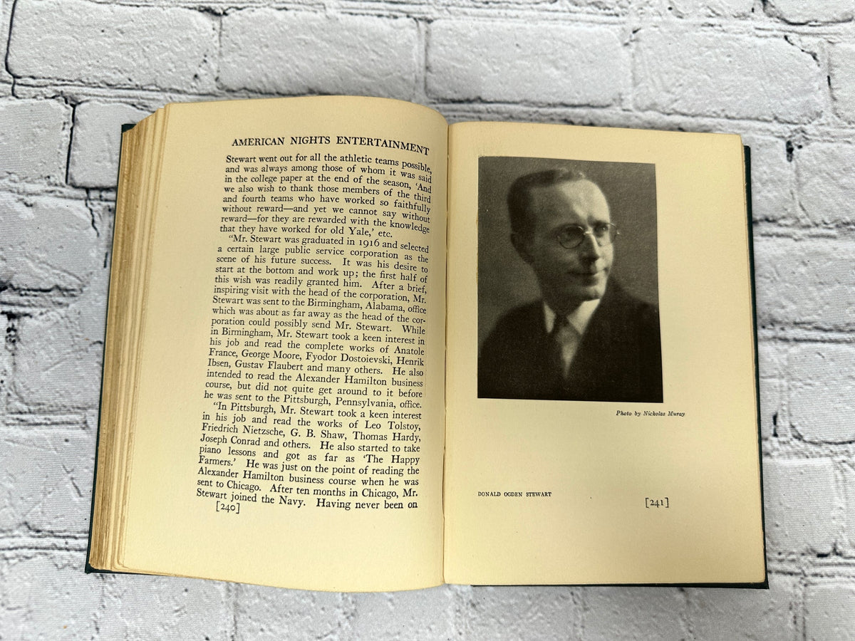 American Nights Entertainment by Grant Overton, 1923 hardcover - author portrait plate