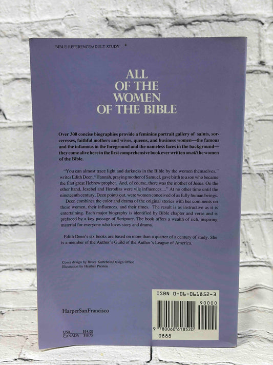 All of the Women of the Bible by Edith Deen, 1992 paperback - back cover