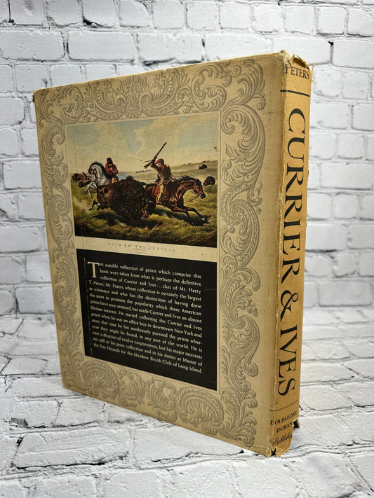 Currier & Ives: Printmakers to the American People by Harry T. Peters, 1942 special edition - dust jacket back and spine