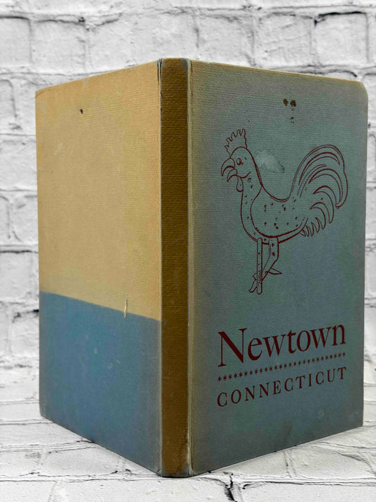 Newtown Connecticut Past and Present by League of Women Voters of Newtown, 1955 hardcover - spine and rear board showing fading
