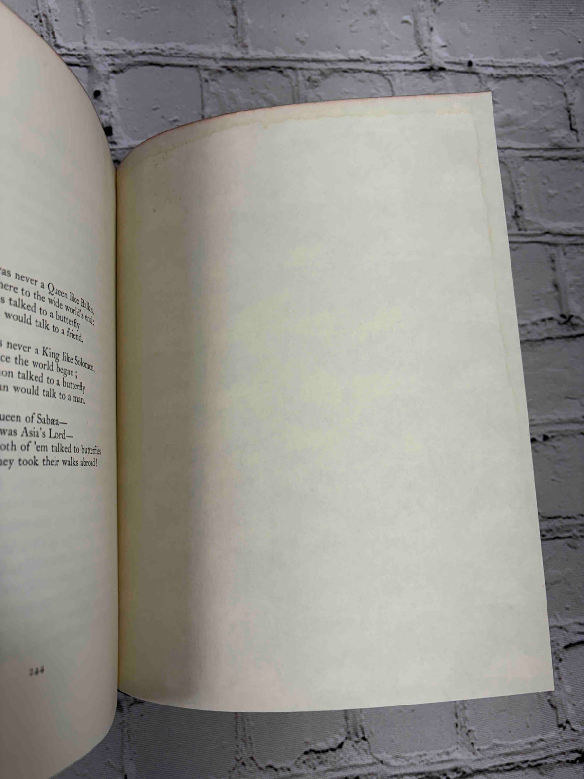 Just So Stories by Rudyard Kipling, 1987 Children's Classics hardcover - last text page and rear blank leaf