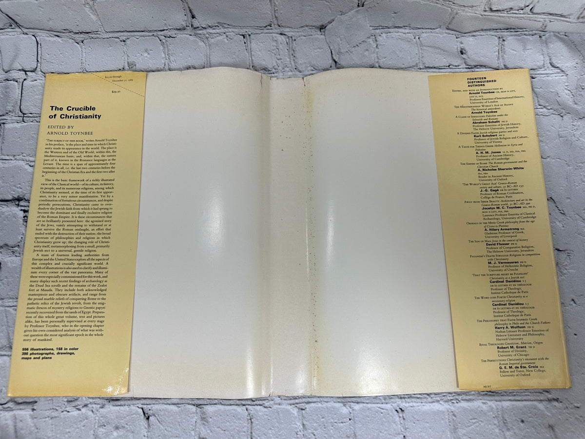 The Crucible of Christianity edited by Arnold Toynbee, 1969 World Publishing hardcover - dust jacket flaps