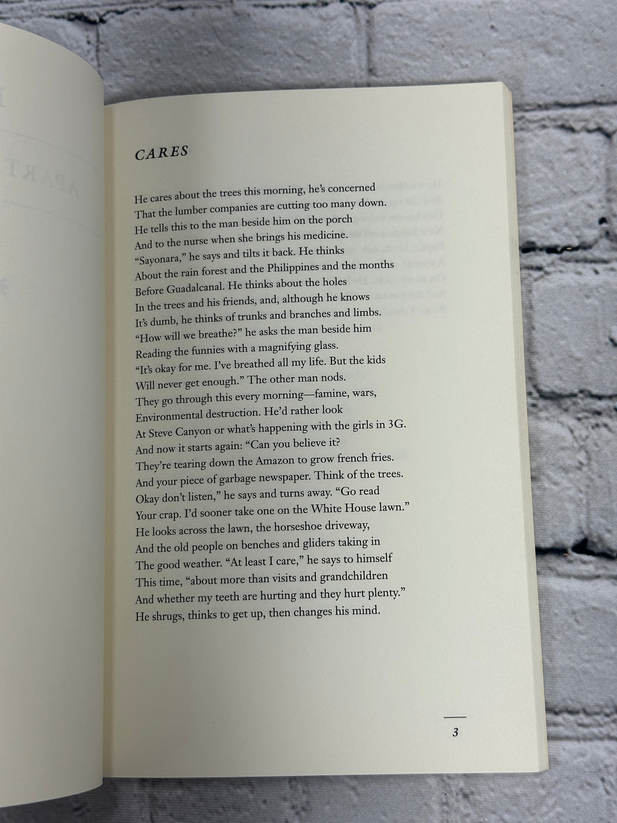 Good Hope Road by Stuart Dischell, 1993 Penguin paperback - first page of poems