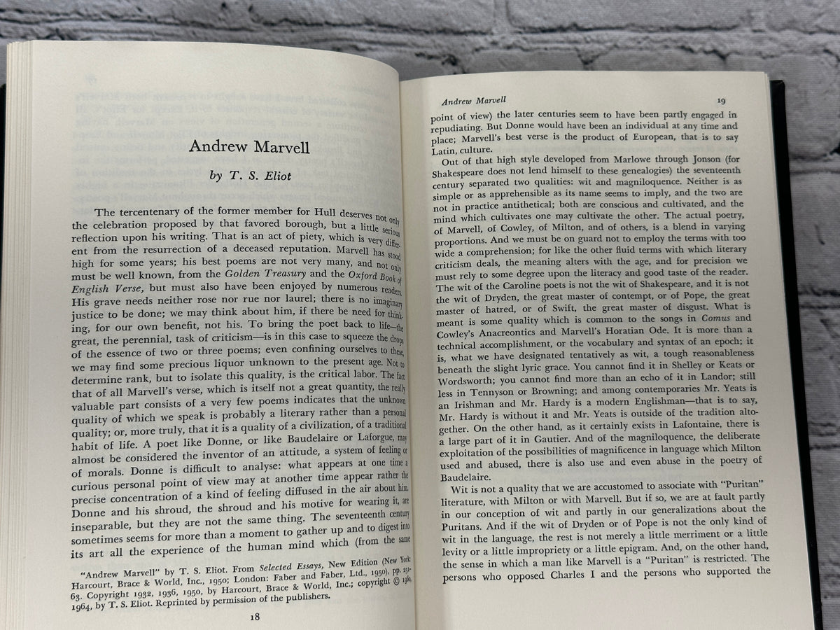 Andrew Marvell: A Collection of Critical Essays, 1968 Prentice-Hall hardcover - text pages