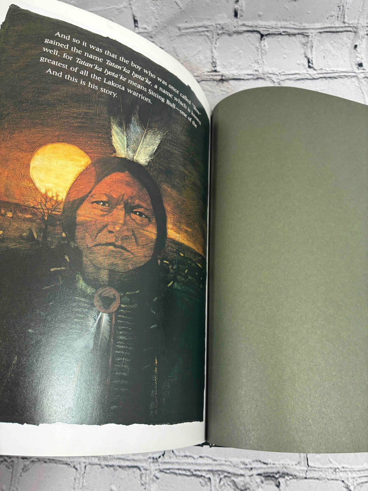 A Boy Called Slow by Joseph Bruchac, Philomel hardcover - interior illustration of Sitting Bull