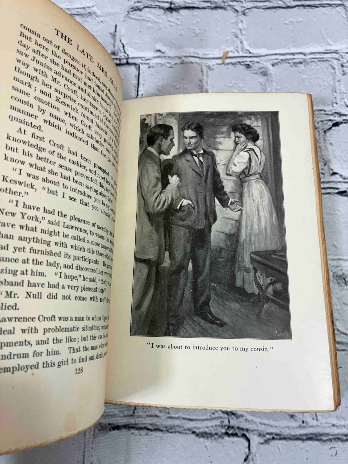 The Late Mrs. Null by Frank R. Stockton, 1907 Scribner hardcover - illustration 'I was about to introduce you to my cousin'