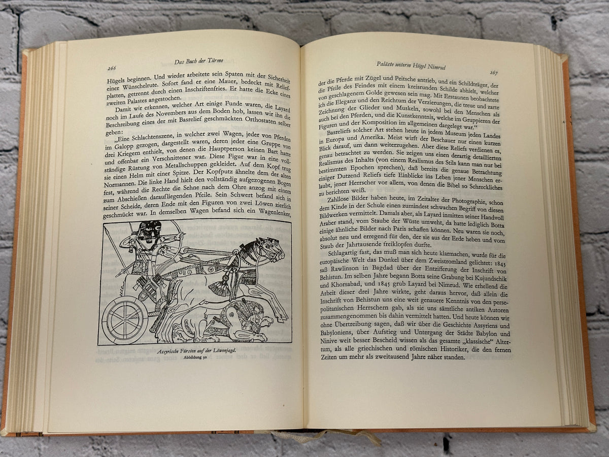 Götter, Gräber und Gelehrte by C. W. Ceram, 1955 Deutsche Buch-Gemeinschaft hardcover - interior pages with illustration