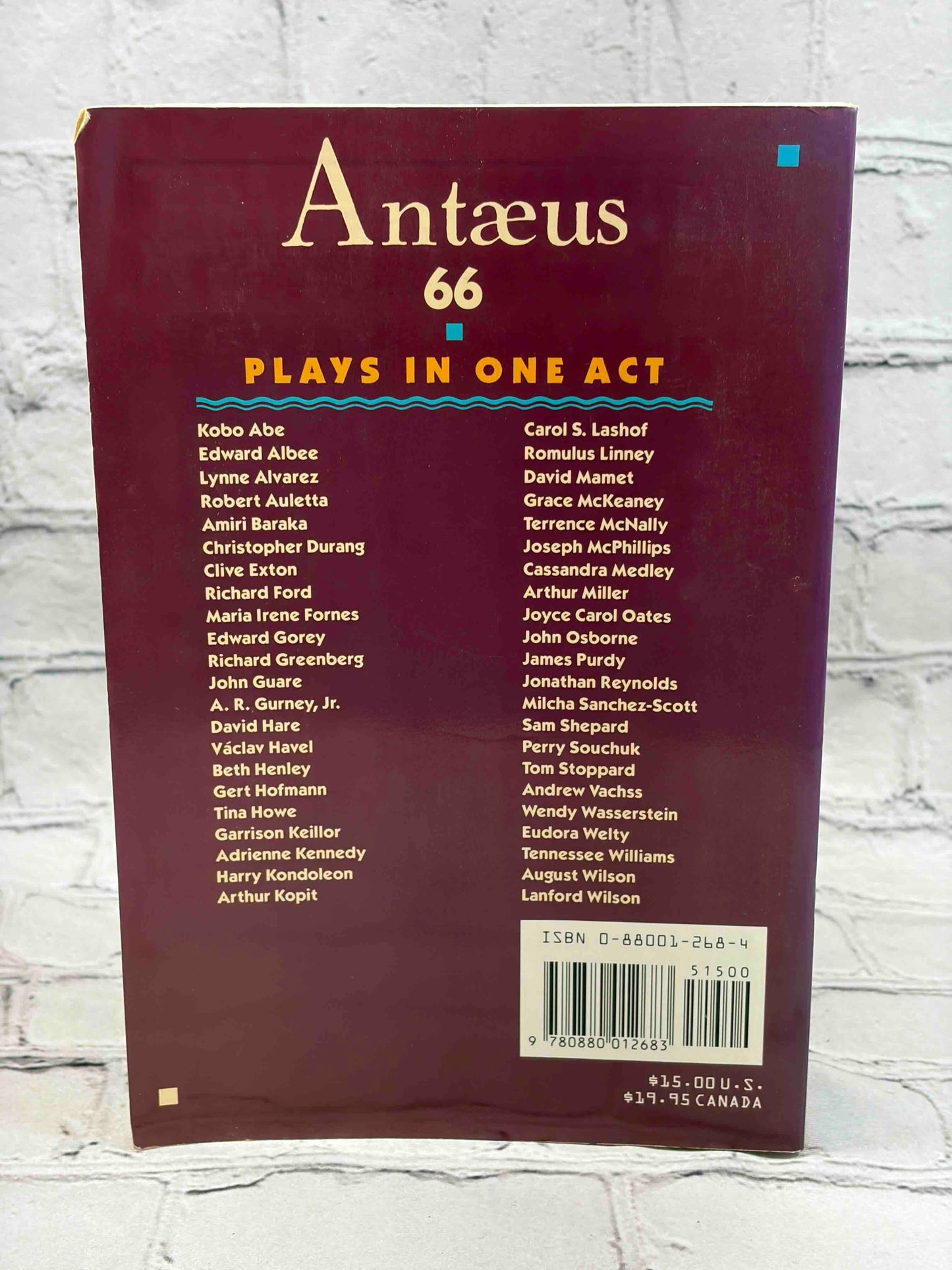 Antaeus 66: Plays in One Act (Spring 1991)