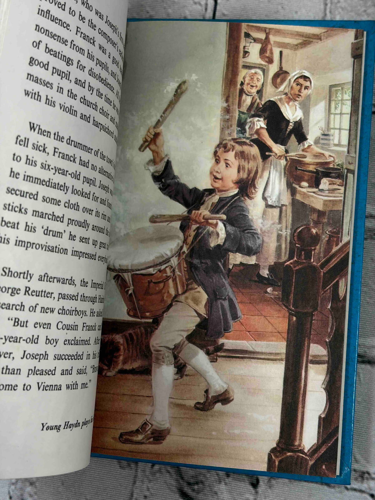 Lives of the Great Composers Book 2 by Ian Woodward, Ladybird hardcover - Haydn illustrated page