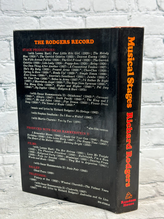 Musical Stages by Richard Rodgers, 1975 Random House hardcover - dust jacket back